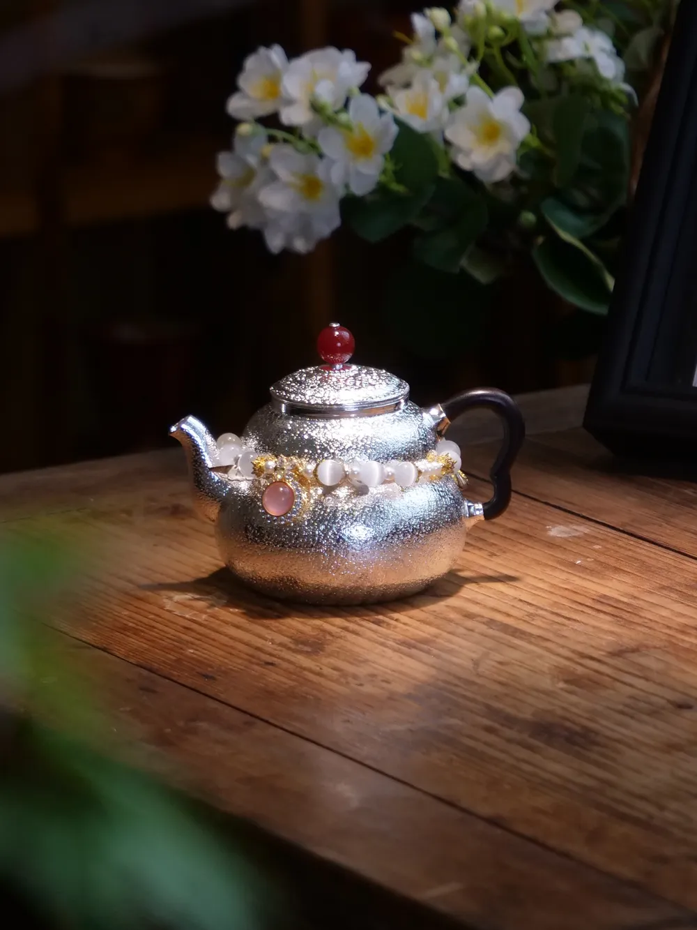 包银葫芦泡茶壶（送提溜）