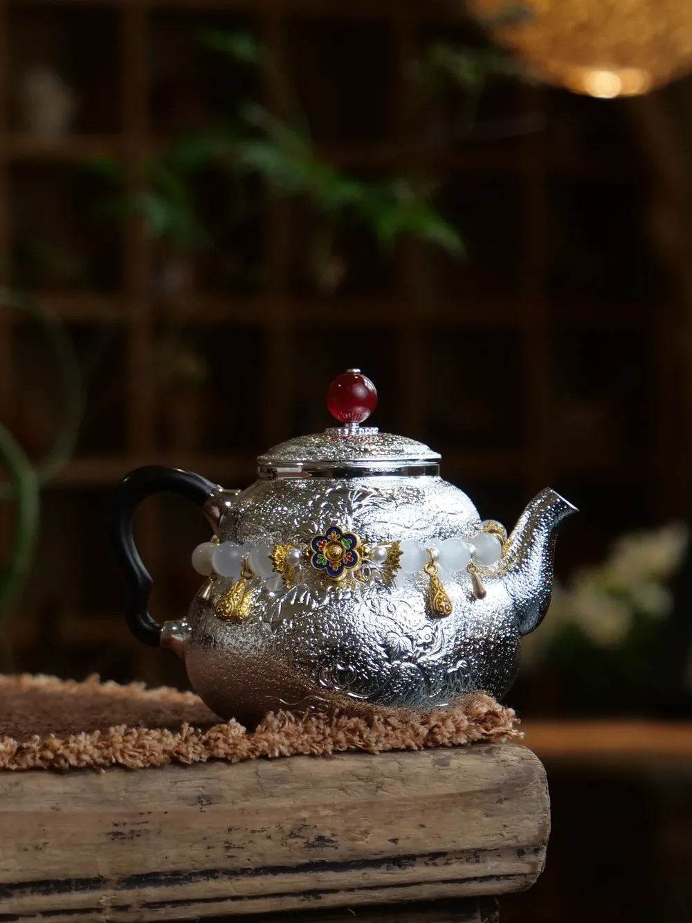 包银葫芦泡茶壶（送提溜）