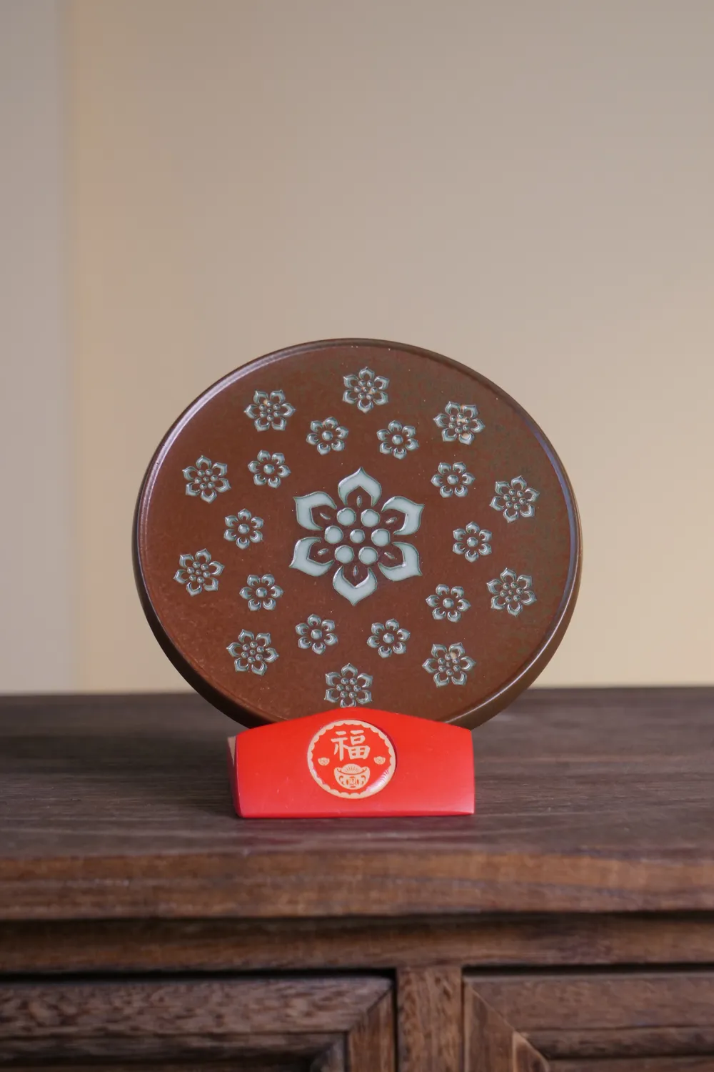 柴烧宝相花壶承3.0