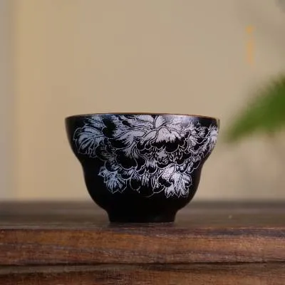 玄紫银牡丹葫芦主人杯