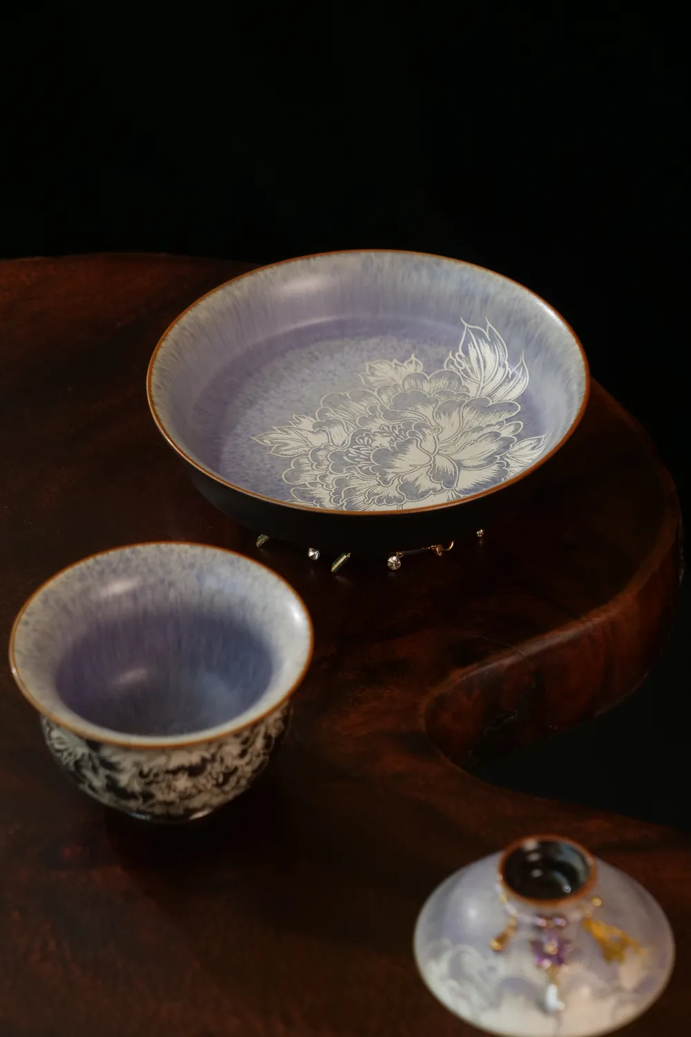 玄紫银牡丹葫芦主人杯