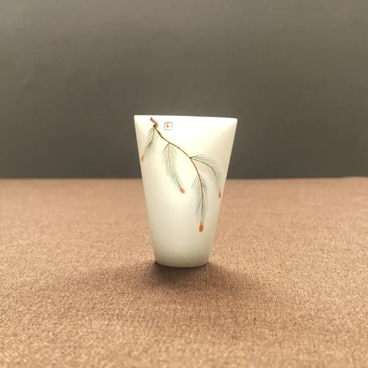 璞玉手绘松针闻香杯