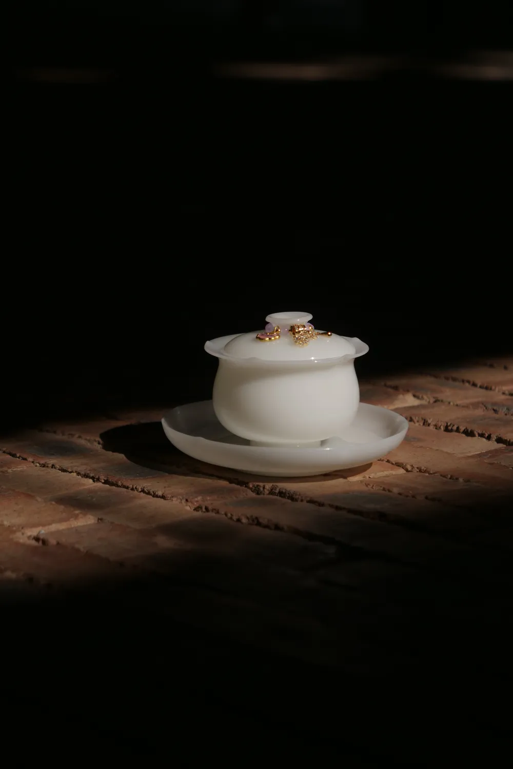 璞玉福袋三才盖碗+提溜