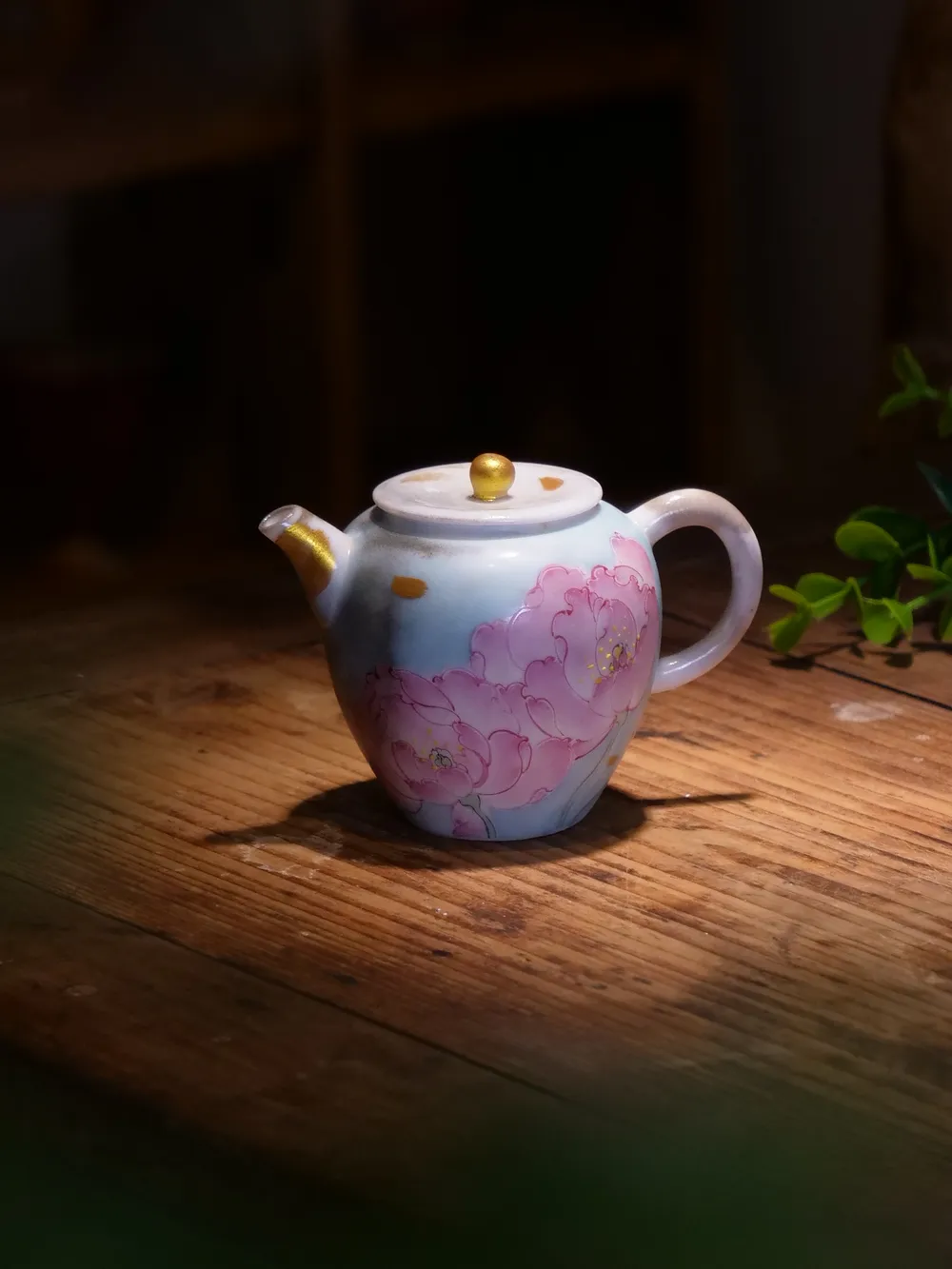 白志野荷花美人肩壶