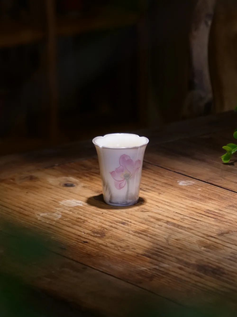 白志野荷花花口杯