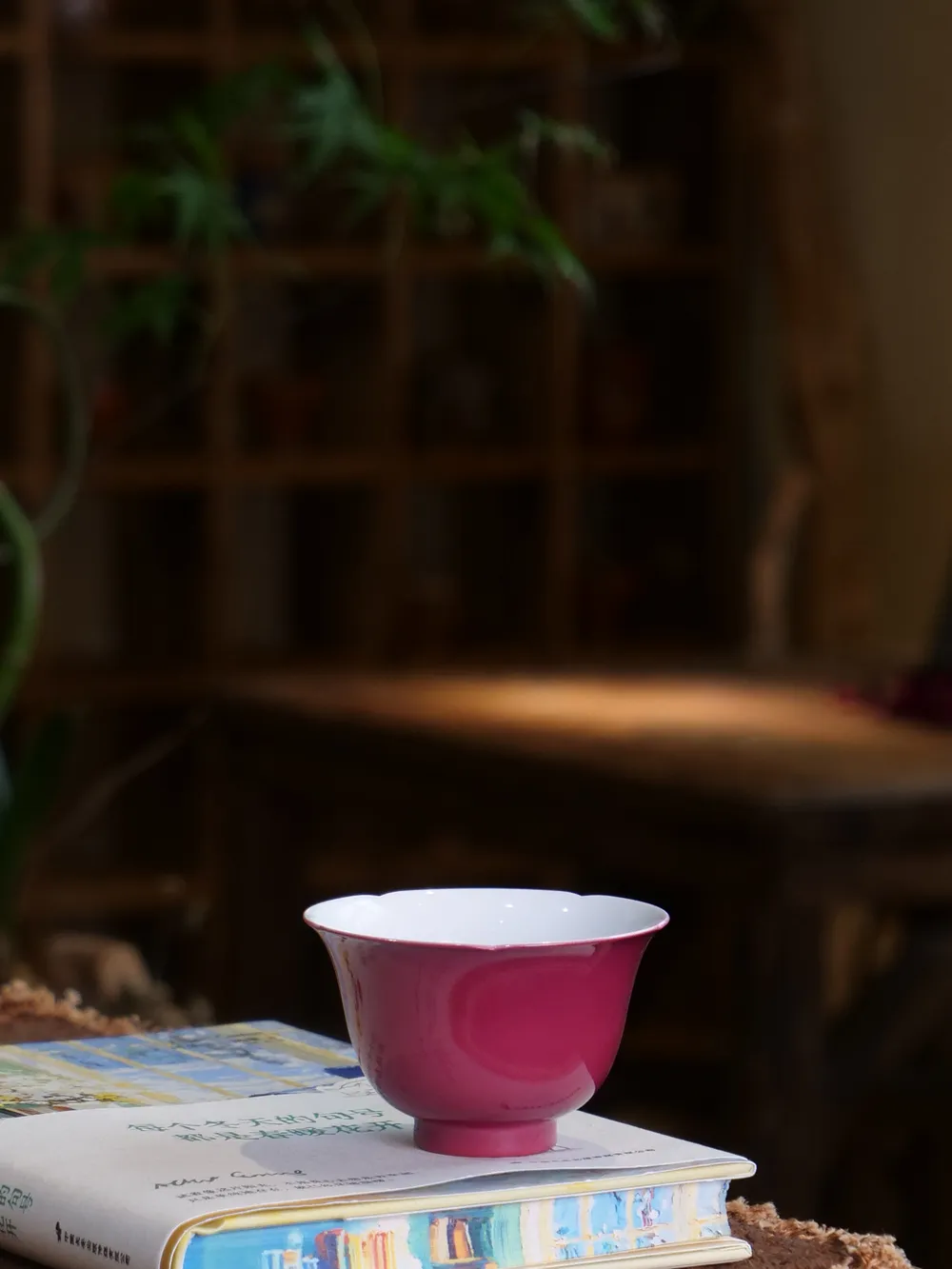 胭脂红素坯洛神花杯