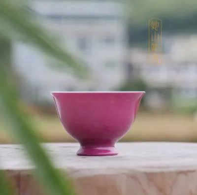 胭脂红高足铃铛杯
