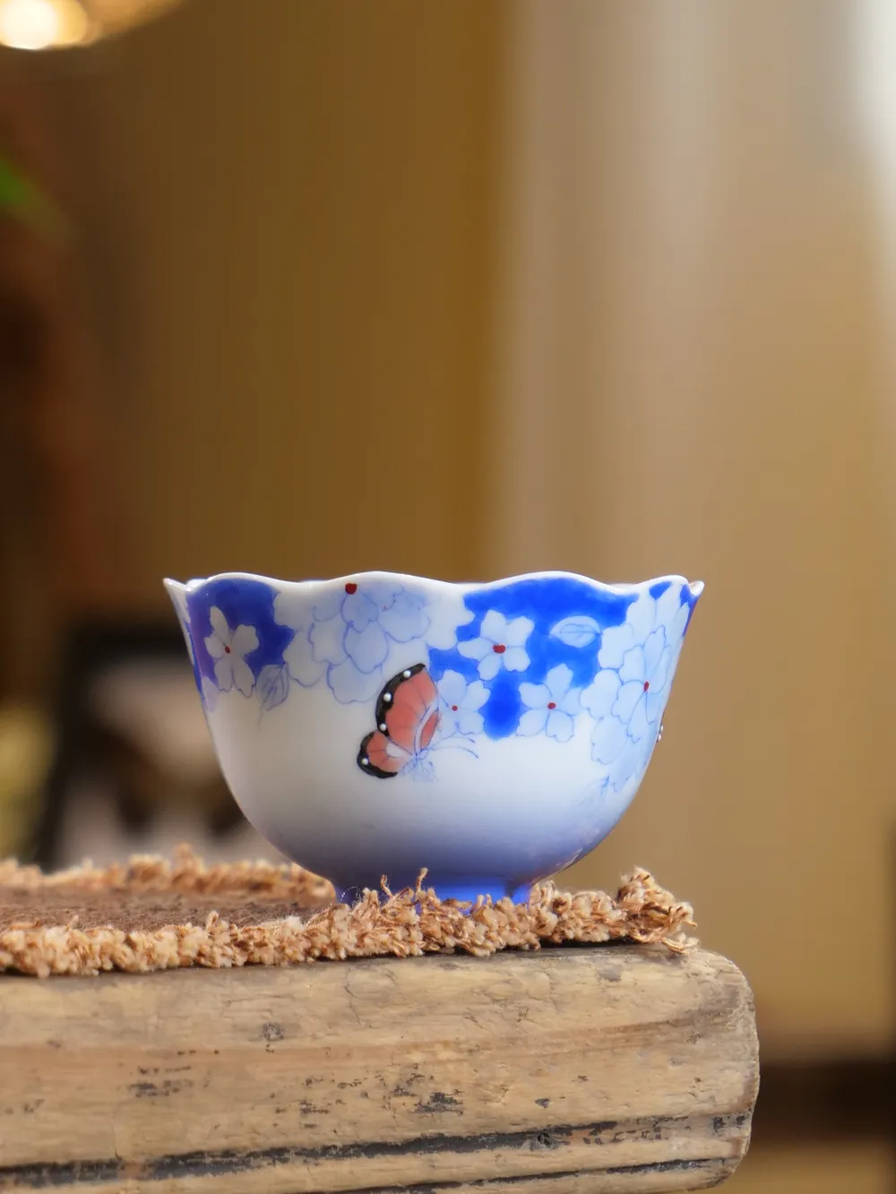 蓝樱梦华花口杯