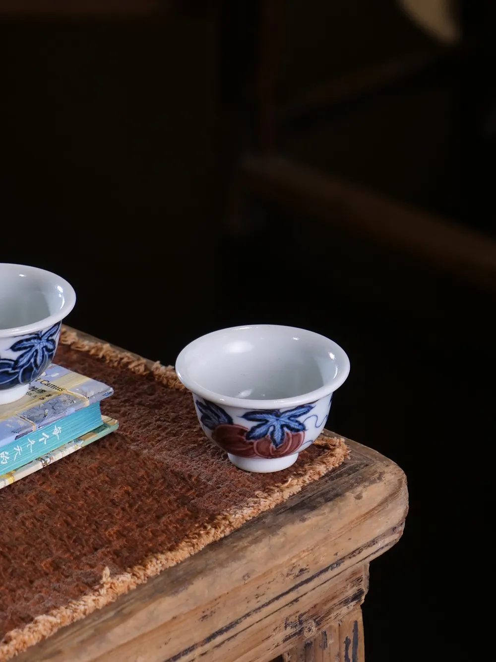 西瓜青花釉里红主人杯