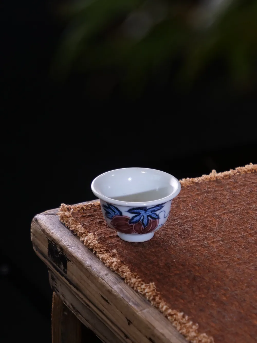 西瓜青花釉里红主人杯