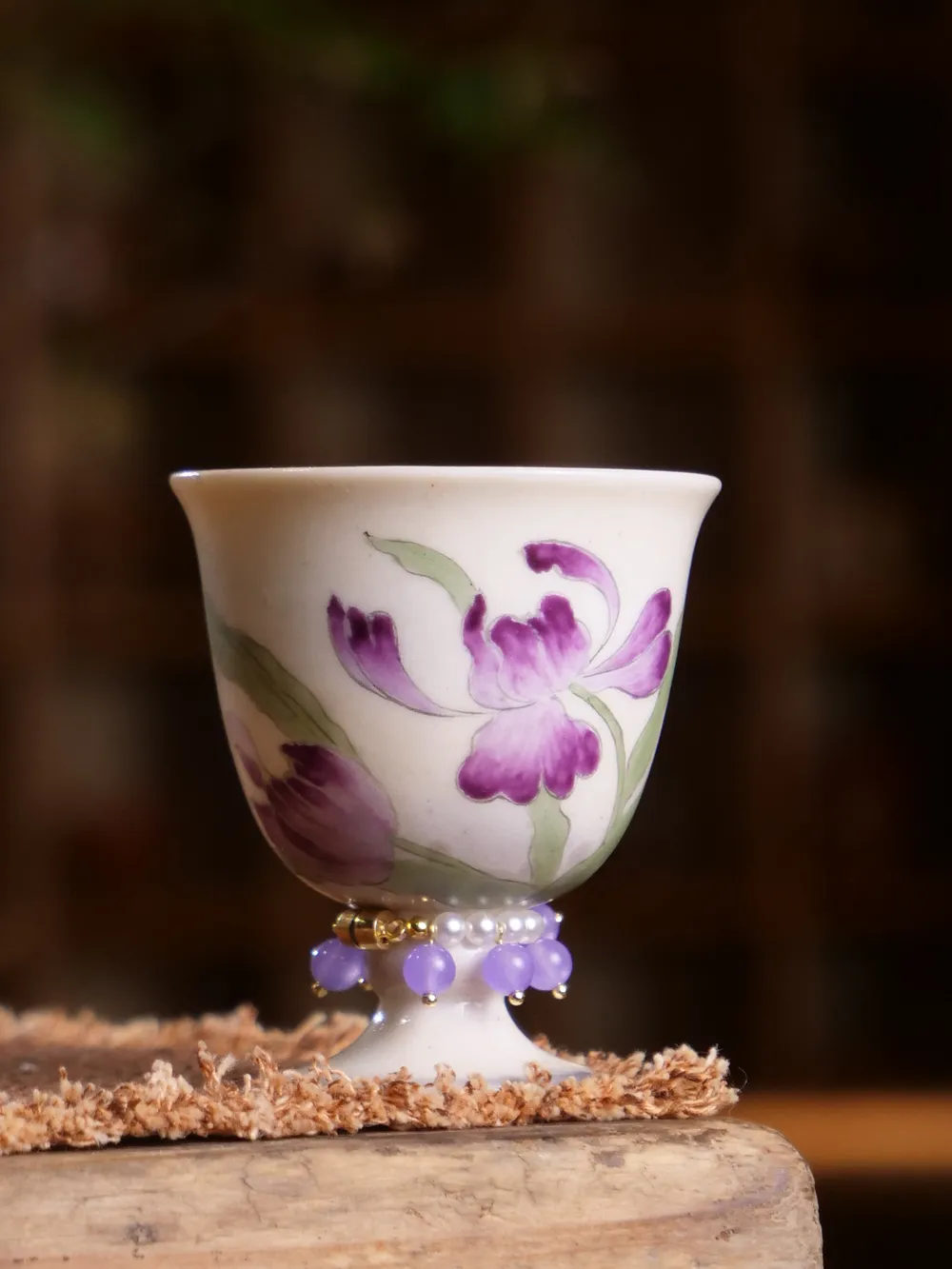 陶一丁鸢尾花系列高脚杯