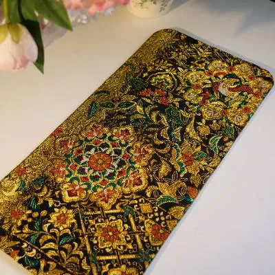 黑底金花西阵织茶席双面（小）