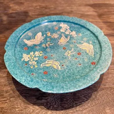 天青花蝶舞（洒蓝壶承）