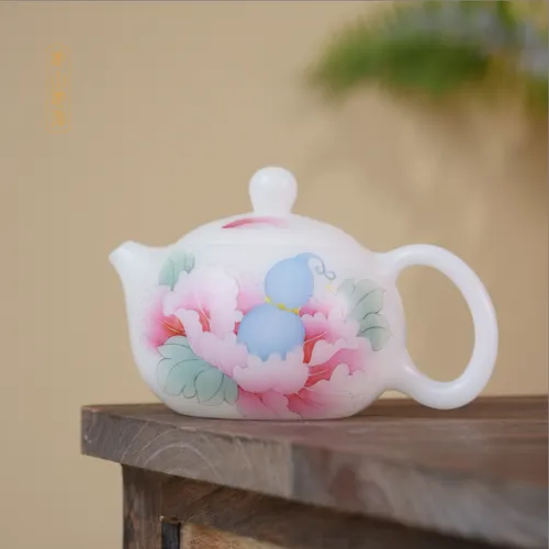 璞玉手绘七彩葫芦西施壶