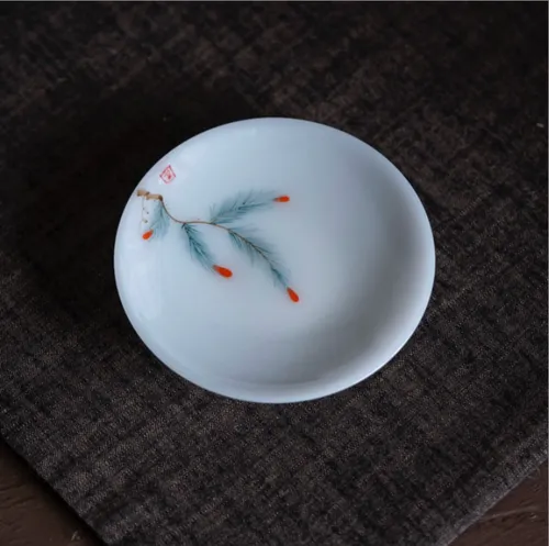 璞玉手绘松针杯垫