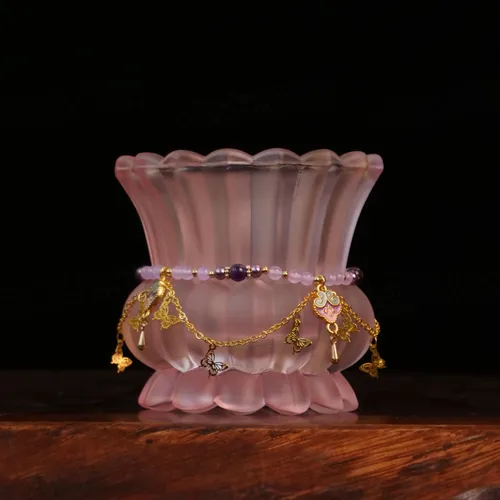 粉琉璃莲花建水赠提溜