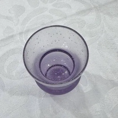 紫色气泡玻璃主人杯+提溜