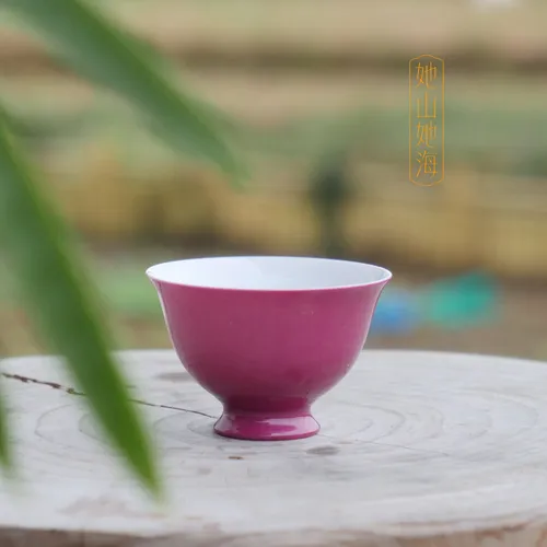 胭脂红高足铃铛杯