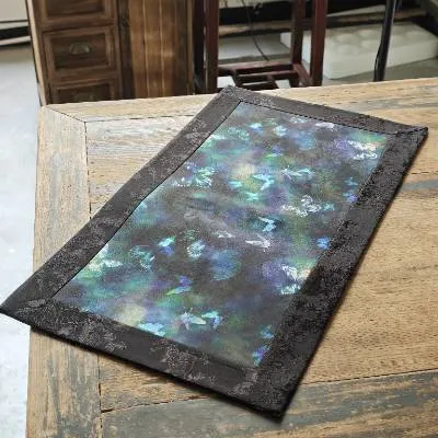蓝色梦蝶拼接茶席