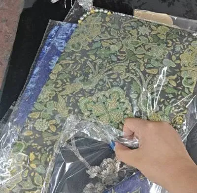 黑底宝相花珍珠茶席（黑梅）